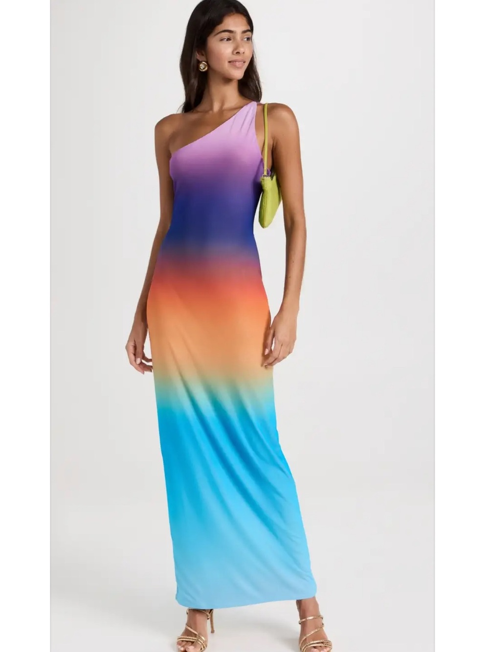 AFRM One-Shoulder Maxi Dress in Multicolor Ombre